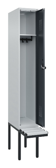 C+P Spind Evolo PLUS 0490407-10 mit Sitzbank 1 Abt.300mm Drehriegel (HxBxT) 2120x300x815mm 7016/7016