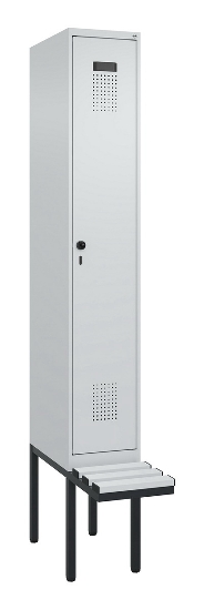 C+P Spind Evolo PLUS 0490407-10 mit Sitzbank 1 Abt.300mm Drehriegel (HxBxT) 2120x300x815mm 7016/7016