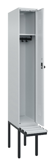 C+P Spind Evolo PLUS 0490407-10 mit Sitzbank 1 Abt.300mm Drehriegel (HxBxT) 2120x300x815mm 7016/7016