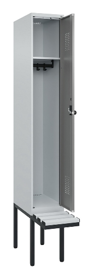 C+P Spind Evolo PLUS 0490407-10 mit Sitzbank 1 Abt.300mm Drehriegel (HxBxT) 2120x300x815mm 7016/7016
