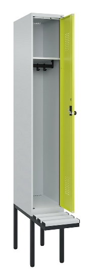 C+P Spind Evolo PLUS 0490407-10 mit Sitzbank 1 Abt.300mm Drehriegel (HxBxT) 2120x300x815mm 7016/7016