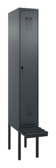C+P Spind Evolo PLUS 0490407-10 mit Sitzbank 1 Abt.300mm Drehriegel (HxBxT) 2120x300x815mm 7016/7016