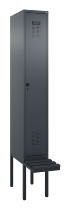 C+P Spind Evolo PLUS 0490407-10 mit Sitzbank 1 Abt.300mm Drehriegel (HxBxT) 2120x300x815mm 7016/7016