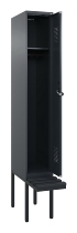 C+P Spind Evolo PLUS 0490407-10 mit Sitzbank 1 Abt.300mm Drehriegel (HxBxT) 2120x300x815mm 7016/7016