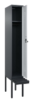 C+P Spind Evolo PLUS 0490407-10 mit Sitzbank 1 Abt.300mm Drehriegel (HxBxT) 2120x300x815mm 7016/7016