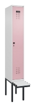 C+P Spind Evolo PLUS 0490407-10 mit Sitzbank 1 Abt.300mm Drehriegel (HxBxT) 2120x300x815mm 7016/7016