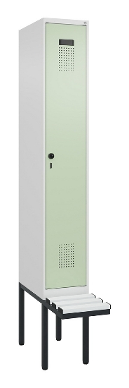 C+P Spind Evolo PLUS 0490407-10 mit Sitzbank 1 Abt.300mm Drehriegel (HxBxT) 2120x300x815mm 7016/7016