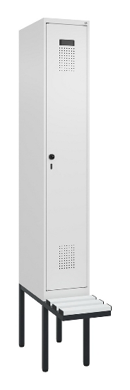 C+P Spind Evolo PLUS 0490407-10 mit Sitzbank 1 Abt.300mm Drehriegel (HxBxT) 2120x300x815mm 7016/7016