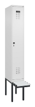 C+P Spind Evolo PLUS 0490407-10 mit Sitzbank 1 Abt.300mm Drehriegel (HxBxT) 2120x300x815mm 7016/7016