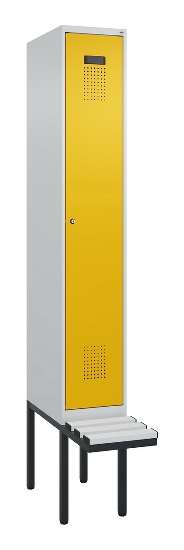 C+P Spind Evolo PLUS 0490407-10 mit Sitzbank 1 Abt.300mm Drehriegel (HxBxT) 2120x300x815mm 7016/7016