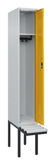 C+P Spind Evolo PLUS 0490407-10 mit Sitzbank 1 Abt.300mm Drehriegel (HxBxT) 2120x300x815mm 7016/7016