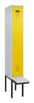 C+P Spind Evolo PLUS 0490407-10 mit Sitzbank 1 Abt.300mm Drehriegel (HxBxT) 2120x300x815mm 7016/7016