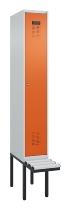 C+P Spind Evolo PLUS 0490407-10 mit Sitzbank 1 Abt.300mm Drehriegel (HxBxT) 2120x300x815mm 7016/7016