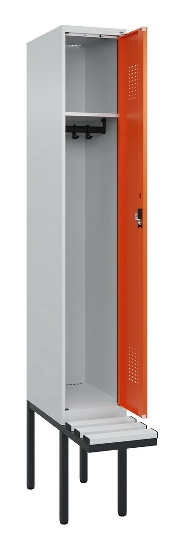 C+P Spind Evolo PLUS 0490407-10 mit Sitzbank 1 Abt.300mm Drehriegel (HxBxT) 2120x300x815mm 7016/7016