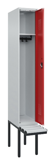 C+P Spind Evolo PLUS 0490407-10 mit Sitzbank 1 Abt.300mm Drehriegel (HxBxT) 2120x300x815mm 7016/7016