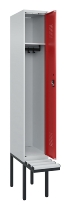 C+P Spind Evolo PLUS 0490407-10 mit Sitzbank 1 Abt.300mm Drehriegel (HxBxT) 2120x300x815mm 7016/7016