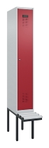 C+P Spind Evolo PLUS 0490407-10 mit Sitzbank 1 Abt.300mm Drehriegel (HxBxT) 2120x300x815mm 7016/7016