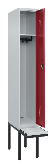 C+P Spind Evolo PLUS 0490407-10 mit Sitzbank 1 Abt.300mm Drehriegel (HxBxT) 2120x300x815mm 7016/7016