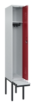 C+P Spind Evolo PLUS 0490407-10 mit Sitzbank 1 Abt.300mm Drehriegel (HxBxT) 2120x300x815mm 7016/7016
