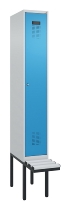 C+P Spind Evolo PLUS 0490407-10 mit Sitzbank 1 Abt.300mm Drehriegel (HxBxT) 2120x300x815mm 7016/7016