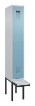 C+P Spind Evolo PLUS 0490407-10 mit Sitzbank 1 Abt.300mm Drehriegel (HxBxT) 2120x300x815mm 7016/7016