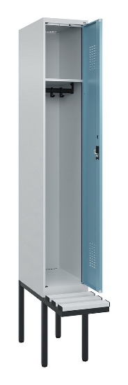C+P Spind Evolo PLUS 0490407-10 mit Sitzbank 1 Abt.300mm Drehriegel (HxBxT) 2120x300x815mm 7016/7016