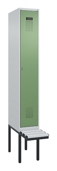 C+P Spind Evolo PLUS 0490407-10 mit Sitzbank 1 Abt.300mm Drehriegel (HxBxT) 2120x300x815mm 7016/7016