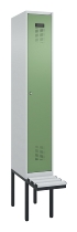 C+P Spind Evolo PLUS 0490407-10 mit Sitzbank 1 Abt.300mm Drehriegel (HxBxT) 2120x300x815mm 7016/7016