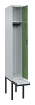 C+P Spind Evolo PLUS 0490407-10 mit Sitzbank 1 Abt.300mm Drehriegel (HxBxT) 2120x300x815mm 7016/7016