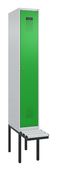 C+P Spind Evolo PLUS 0490407-10 mit Sitzbank 1 Abt.300mm Drehriegel (HxBxT) 2120x300x815mm 7016/7016
