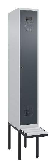 C+P Spind Evolo PLUS 0490407-10 mit Sitzbank 1 Abt.300mm Drehriegel (HxBxT) 2120x300x815mm 7016/7016