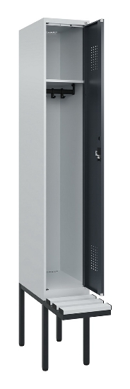C+P Spind Evolo PLUS 0490407-10 mit Sitzbank 1 Abt.300mm Drehriegel (HxBxT) 2120x300x815mm 7016/7016