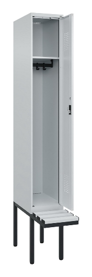 C+P Spind Evolo PLUS 0490407-10 mit Sitzbank 1 Abt.300mm Drehriegel (HxBxT) 2120x300x815mm 7016/7016