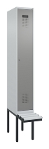 C+P Spind Evolo PLUS 0490407-10 mit Sitzbank 1 Abt.300mm Drehriegel (HxBxT) 2120x300x815mm 7016/7016