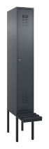 C+P Spind Evolo PLUS 0490407-10 mit Sitzbank 1 Abt.300mm Drehriegel (HxBxT) 2120x300x815mm 7016/7016