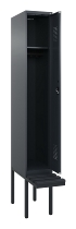 C+P Spind Evolo PLUS 0490407-10 mit Sitzbank 1 Abt.300mm Drehriegel (HxBxT) 2120x300x815mm 7016/7016
