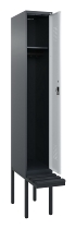 C+P Spind Evolo PLUS 0490407-10 mit Sitzbank 1 Abt.300mm Drehriegel (HxBxT) 2120x300x815mm 7016/7016