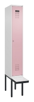 C+P Spind Evolo PLUS 0490407-10 mit Sitzbank 1 Abt.300mm Drehriegel (HxBxT) 2120x300x815mm 7016/7016
