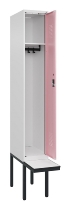 C+P Spind Evolo PLUS 0490407-10 mit Sitzbank 1 Abt.300mm Drehriegel (HxBxT) 2120x300x815mm 7016/7016