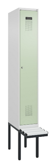 C+P Spind Evolo PLUS 0490407-10 mit Sitzbank 1 Abt.300mm Drehriegel (HxBxT) 2120x300x815mm 7016/7016