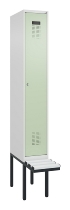 C+P Spind Evolo PLUS 0490407-10 mit Sitzbank 1 Abt.300mm Drehriegel (HxBxT) 2120x300x815mm 7016/7016