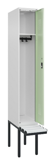 C+P Spind Evolo PLUS 0490407-10 mit Sitzbank 1 Abt.300mm Drehriegel (HxBxT) 2120x300x815mm 7016/7016