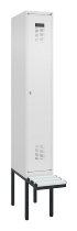 C+P Spind Evolo PLUS 0490407-10 mit Sitzbank 1 Abt.300mm Drehriegel (HxBxT) 2120x300x815mm 7016/7016