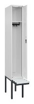 C+P Spind Evolo PLUS 0490407-10 mit Sitzbank 1 Abt.300mm Drehriegel (HxBxT) 2120x300x815mm 7016/7016