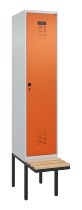 C+P Spind Evolo PLUS 0490407-10 mit Sitzbank 1 Abt.300mm Zylinder (HxBxT) 2120x300x815mm 9016/9016
