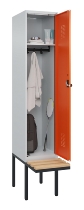 C+P Spind Evolo PLUS 0490407-10 mit Sitzbank 1 Abt.300mm Zylinder (HxBxT) 2120x300x815mm 9016/9016