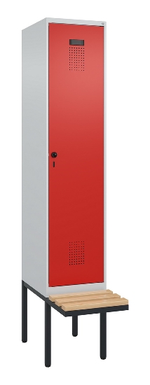 C+P Spind Evolo PLUS 0490407-10 mit Sitzbank 1 Abt.300mm Zylinder (HxBxT) 2120x300x815mm 9016/9016