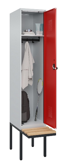C+P Spind Evolo PLUS 0490407-10 mit Sitzbank 1 Abt.300mm Zylinder (HxBxT) 2120x300x815mm 9016/9016