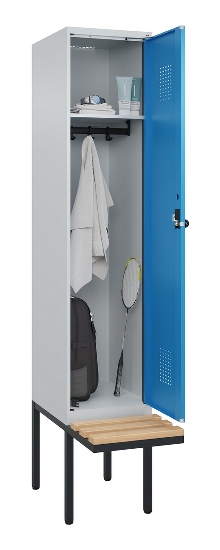 C+P Spind Evolo PLUS 0490407-10 mit Sitzbank 1 Abt.300mm Zylinder (HxBxT) 2120x300x815mm 9016/9016