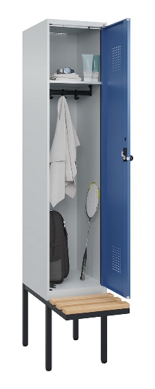 C+P Spind Evolo PLUS 0490407-10 mit Sitzbank 1 Abt.300mm Zylinder (HxBxT) 2120x300x815mm 9016/9016